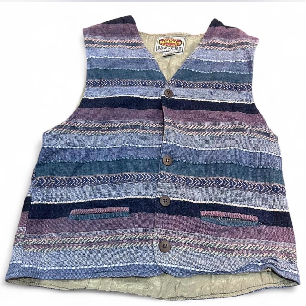 Vintage Purple and Blue Striped Women's Vest